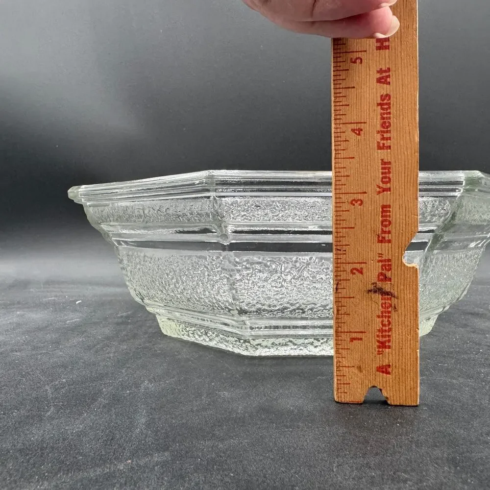 Vintage Serving Bowl in Octagon Clear by Anchor Hocking 10
